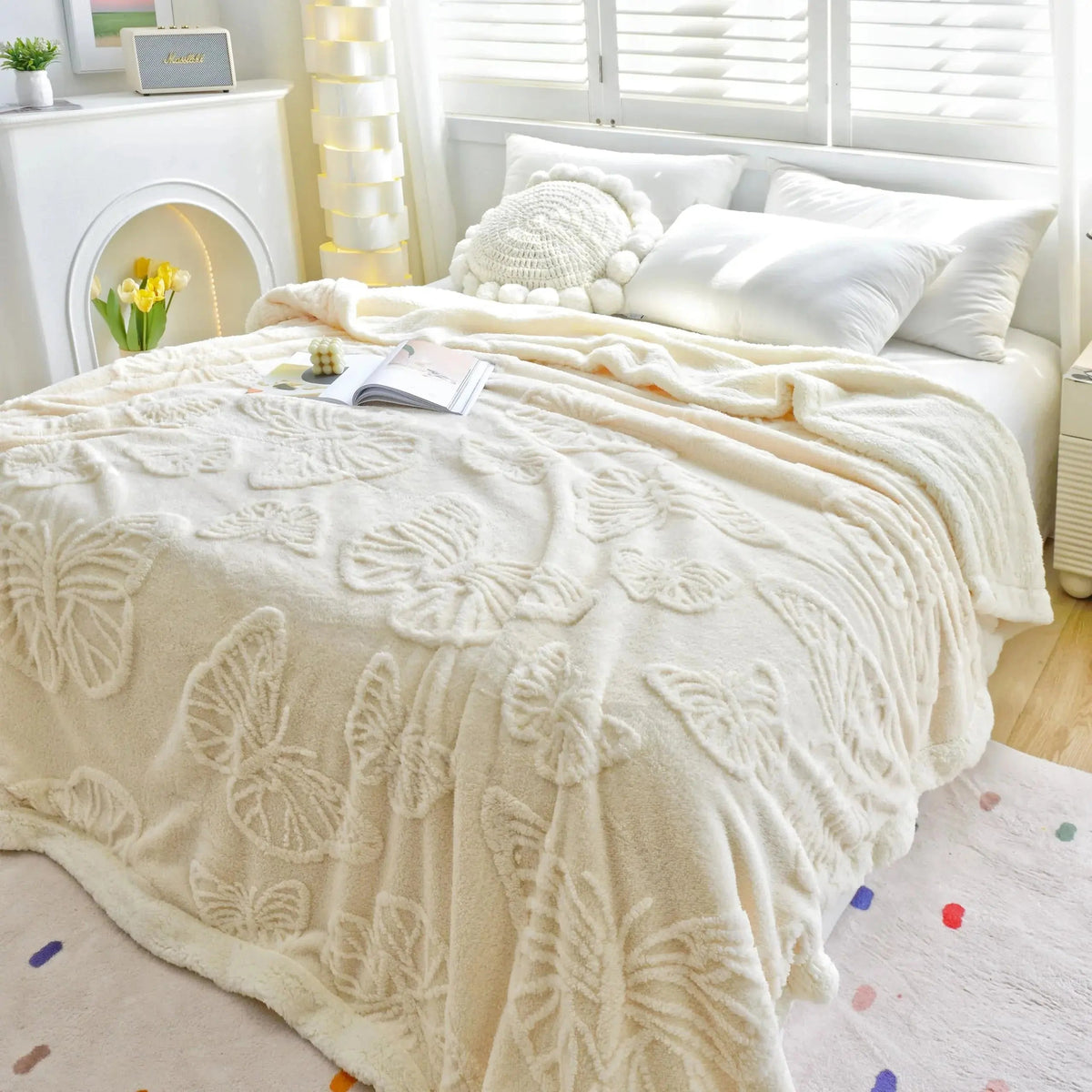 Coral Fleece Blanket Lightweight Flannel Machine Washable