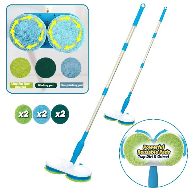 Cordless Electric Mop Hands-Free One-Button Auto Clean Microfiber Pads