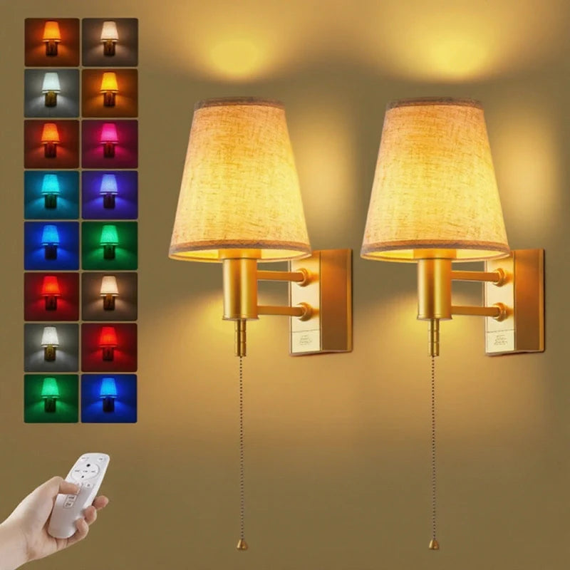 Cordless Rechargeable RGB Remote-Dimmable Wall Light