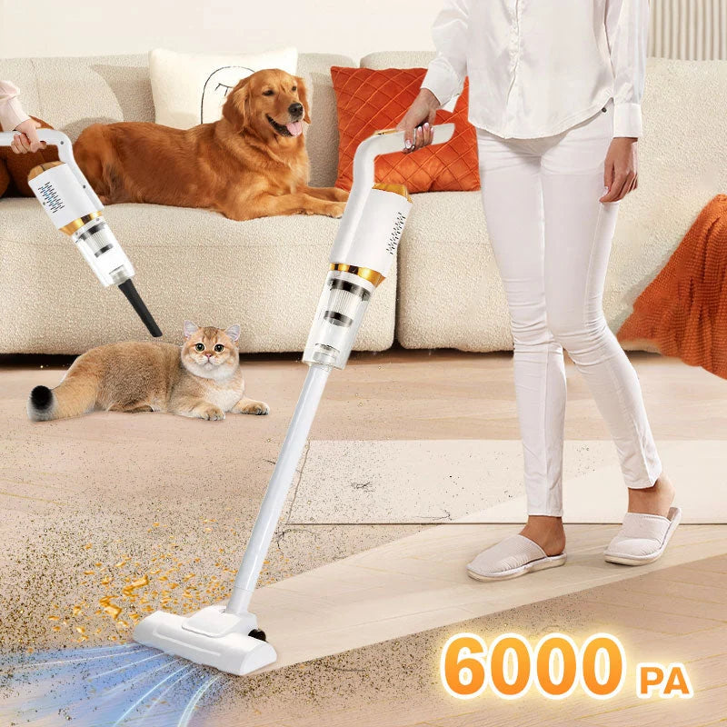 Cordless Stick Vacuum LED & Rotating Nozzle 60-Min Runtime