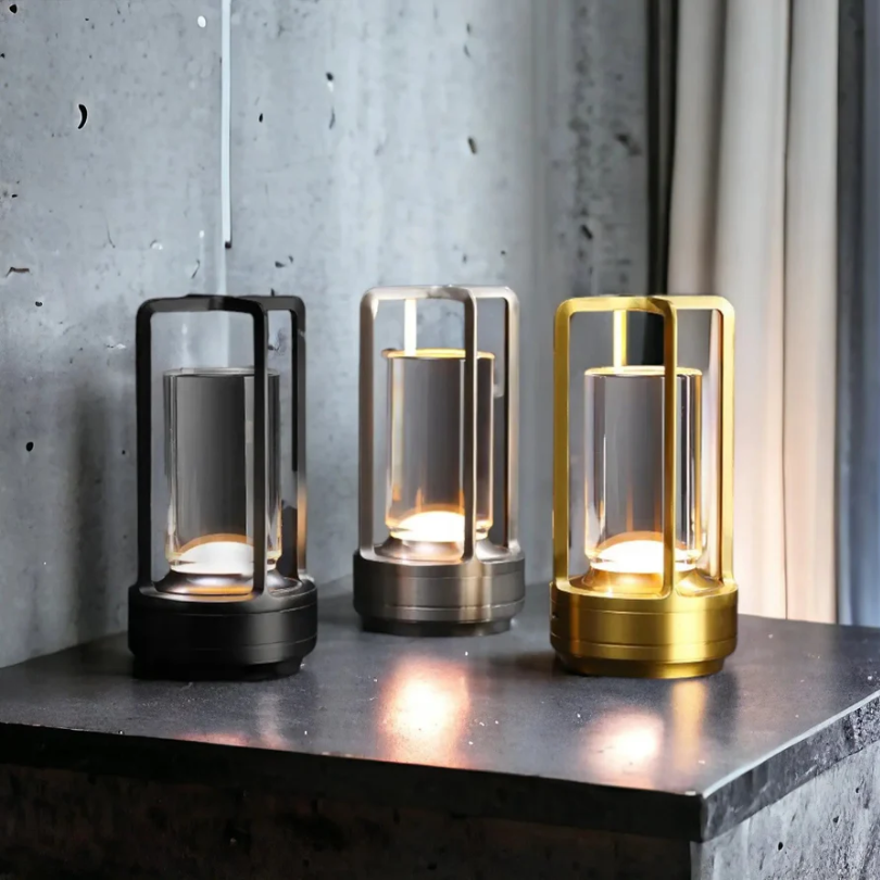 Cordless Touch-Dimmable Crystal-Style Table Lamp