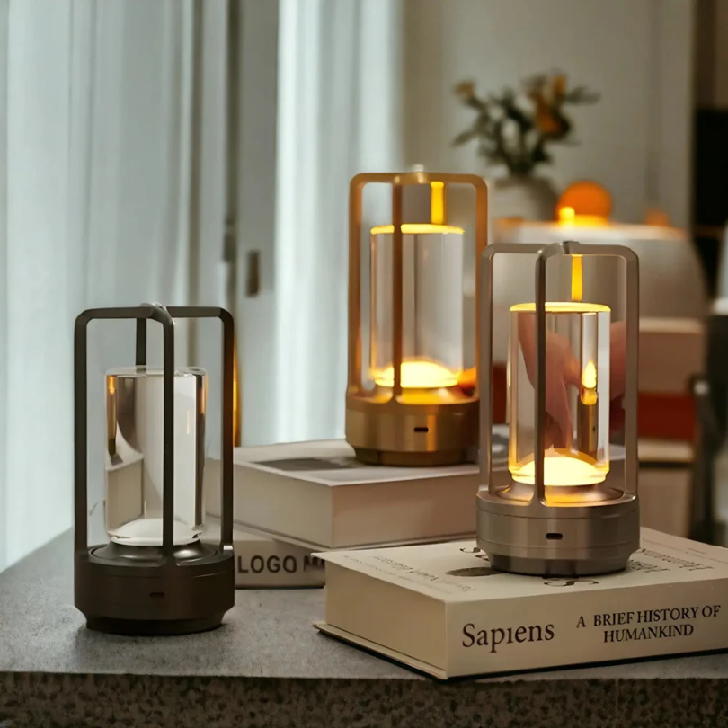 Cordless Touch-Dimmable Crystal-Style Table Lamp