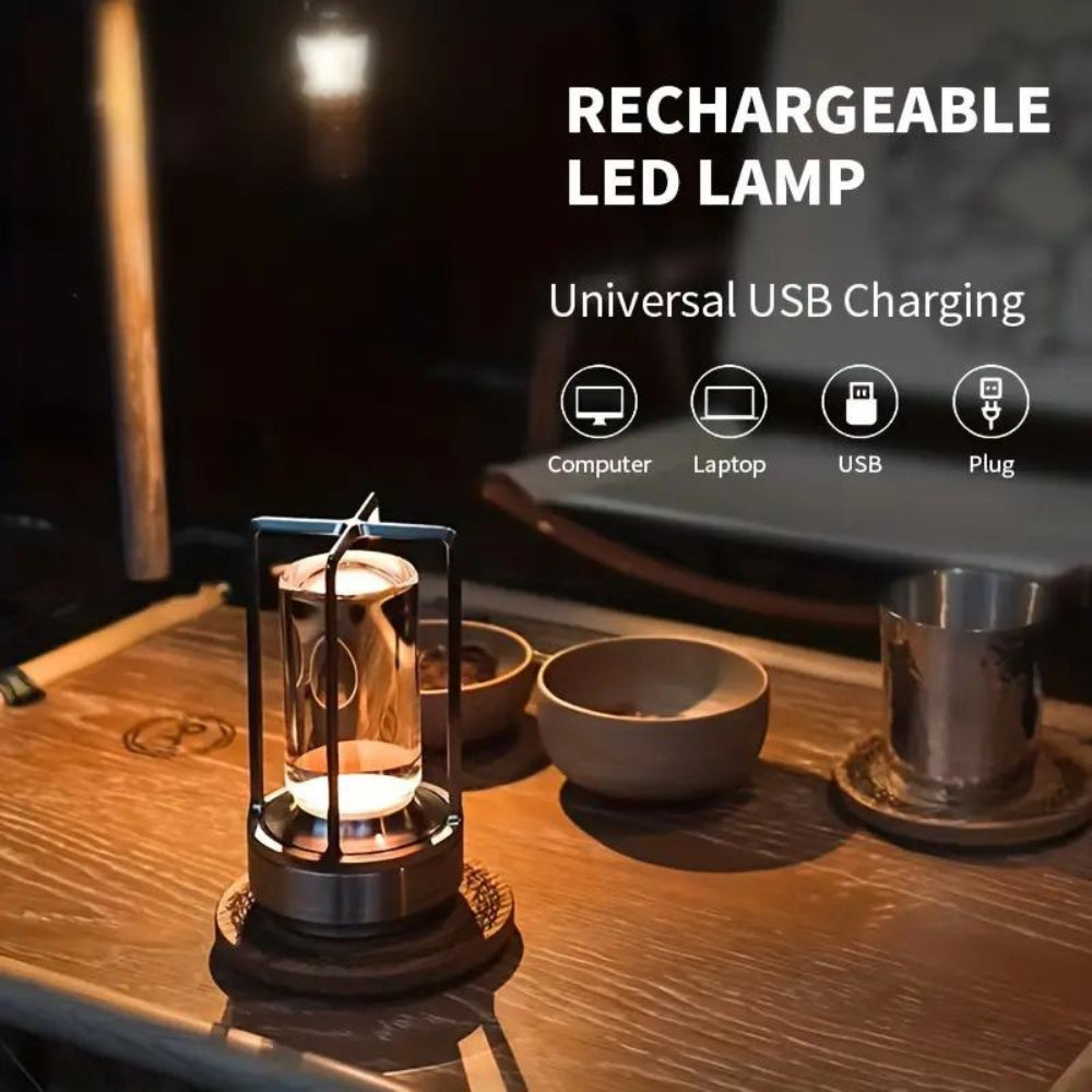 Cordless USB-Rechargeable Touch-Dimmable Lantern Lamp