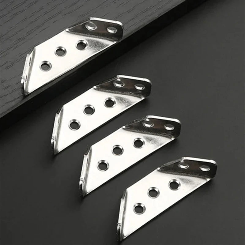 Corner Bracket Set Triangular Stainless Steel 10 Pieces