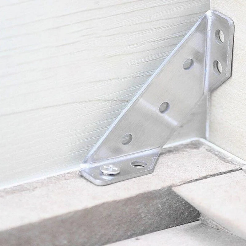 Corner Bracket Set Triangular Stainless Steel 10 Pieces