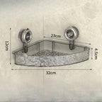 Corner Rack Space-Saving No-Drill Suction Cups 22 Lb Capacity
