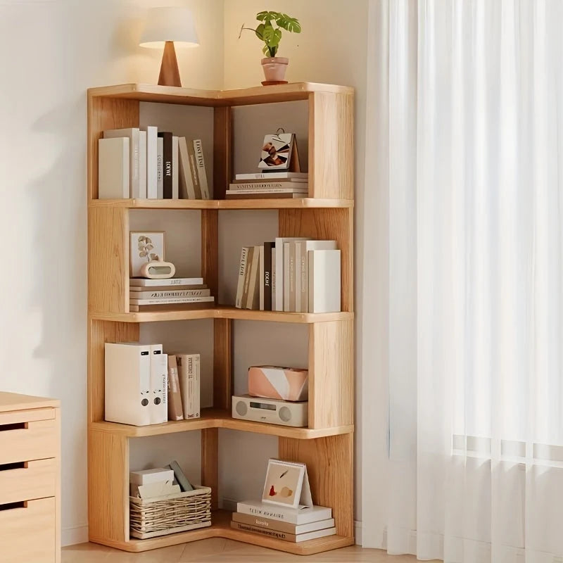Corner Shelf Solid Wood Space-Saving Rounded Edges