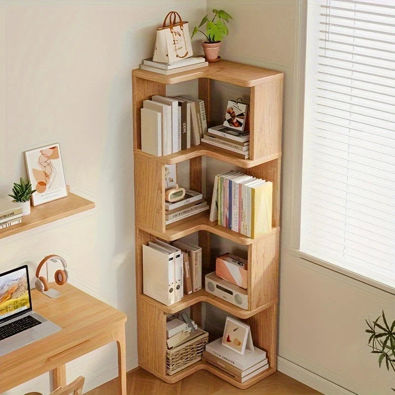 Corner Shelf Solid Wood Space-Saving Rounded Edges