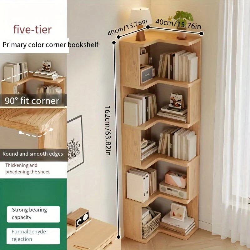 Corner Shelf Solid Wood Space-Saving Rounded Edges