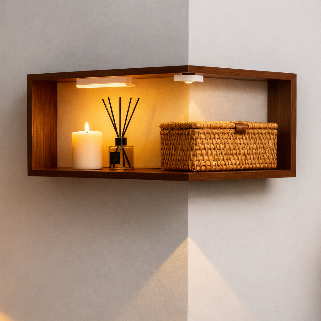 Corner Shelf Solid Wood Three-Tier Wall-Mounted