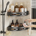 Corner Shower Shelf Drill-Free Adhesive Raised Edge