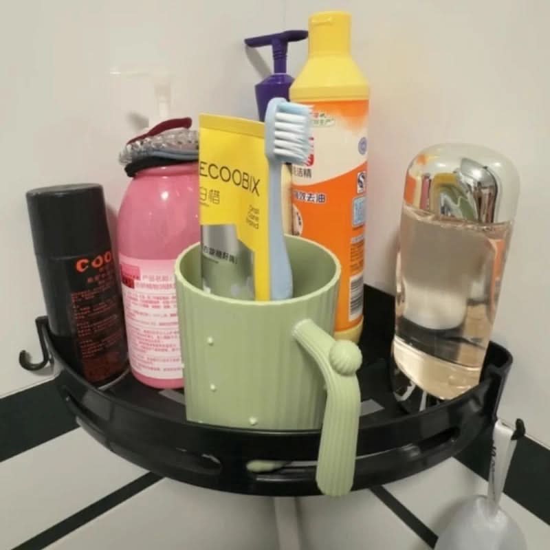 Corner Shower Shelf Drill-Free Adhesive Raised Edge