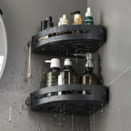 Corner Shower Shelf Drill-Free Adhesive Raised Edge