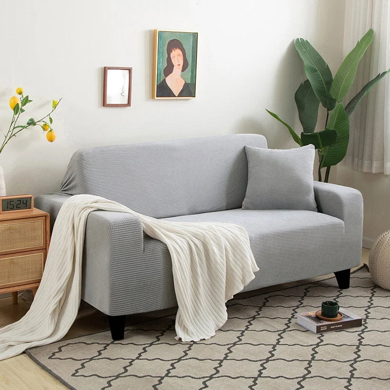 Corner Sofa Cover Stretch Fit Non-Slip Strips