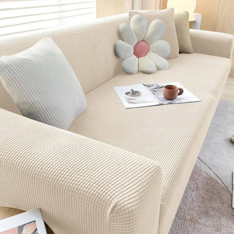 Corner Sofa Cover Stretch Fit Non-Slip Strips