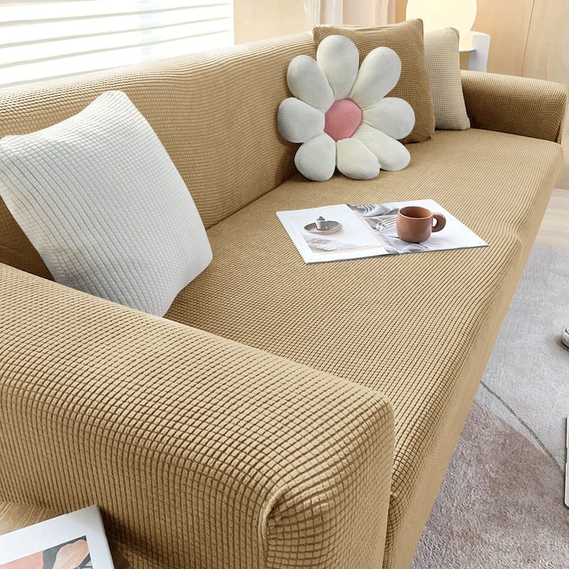 Corner Sofa Cover Stretch Fit Non-Slip Strips