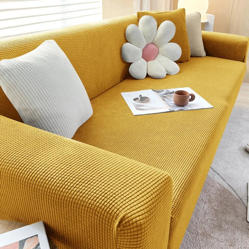 Corner Sofa Cover Stretch Fit Non-Slip Strips