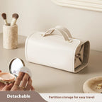 Cosmetic Bag Foldable PU Leather Wipeable Lining