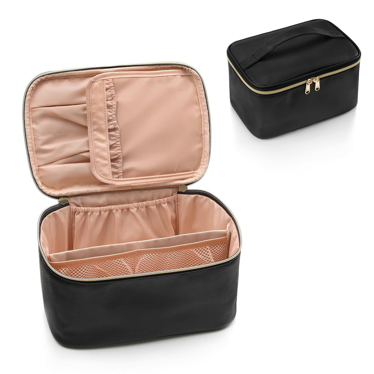 Cosmetics Organizer Adjustable Dividers & Sturdy Handle