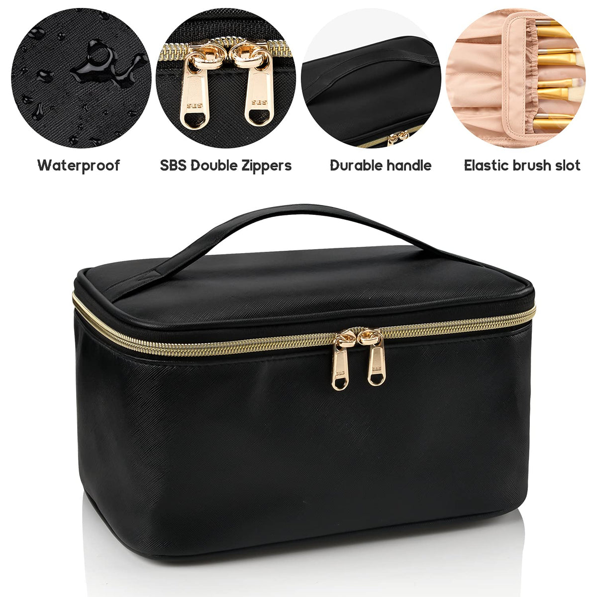 Cosmetics Organizer Adjustable Dividers & Sturdy Handle