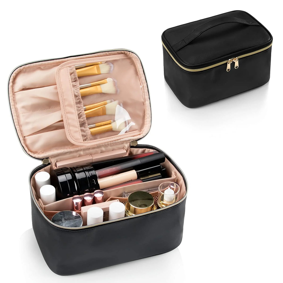 Cosmetics Organizer Adjustable Dividers & Sturdy Handle