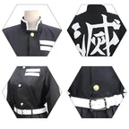 Cosplay Costume Flame-Print Cape Belt & Leg Wraps