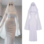 Cosplay Costume Ghost Bride Fitted Floor-Length Dress & Mask