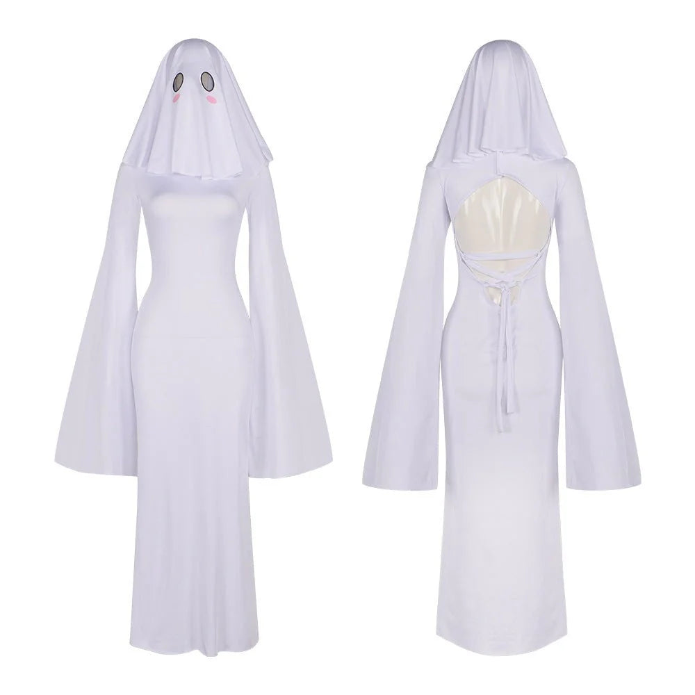 Cosplay Costume Ghost Bride Fitted Floor-Length Dress & Mask