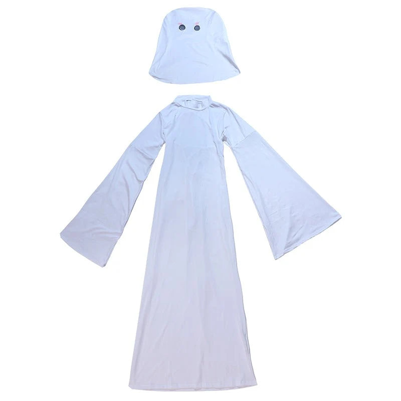 Cosplay Costume Ghost Bride Fitted Floor-Length Dress & Mask