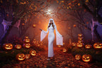 Cosplay Costume Ghost Bride Fitted Floor-Length Dress & Mask