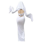 Cosplay Costume Ghost Bride Fitted Floor-Length Dress & Mask