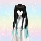 Cosplay Costume Pleated Hakama Turquoise Ombre Wig & Belt