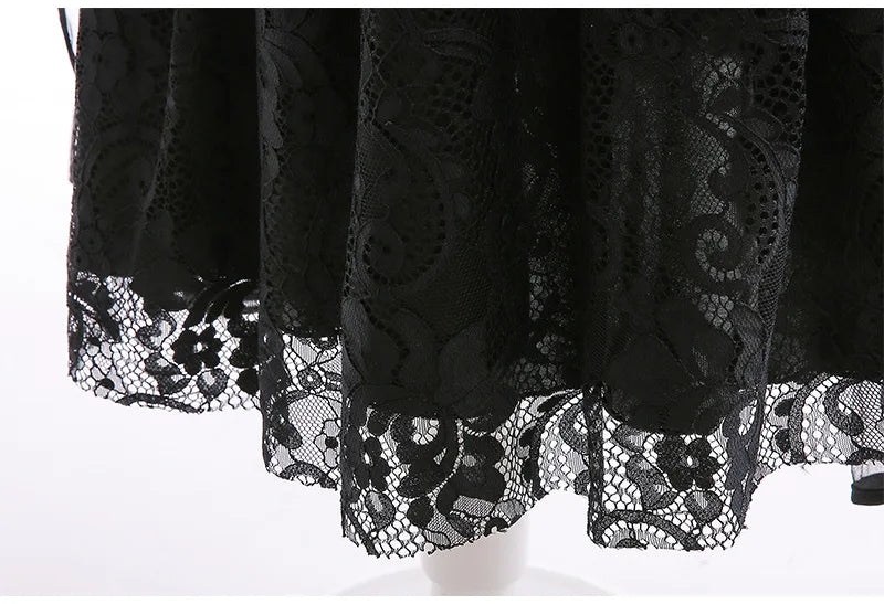 Cosplay Dress Evil Queen Lace & Ruffle Mid-Calf