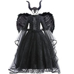 Cosplay Dress Evil Queen Lace & Ruffle Mid-Calf