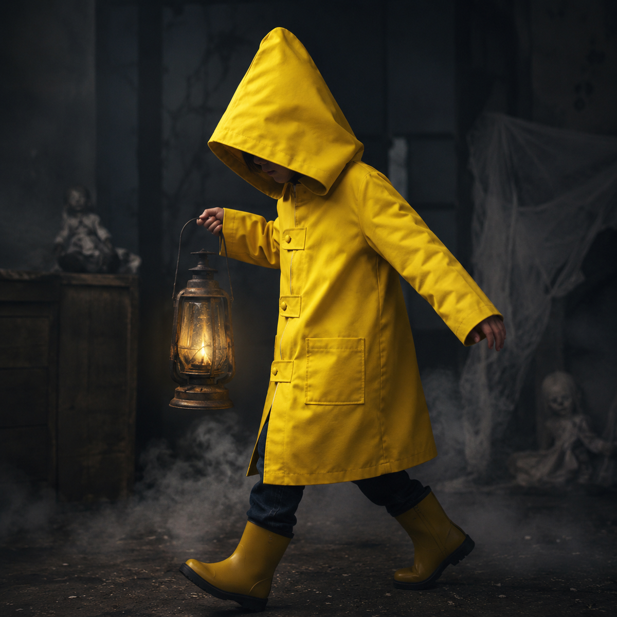 Cosplay Jacket Hooded Raincoat Style Zipper & Pockets
