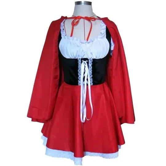 Costume Dress Hooded Cape Knee-Length