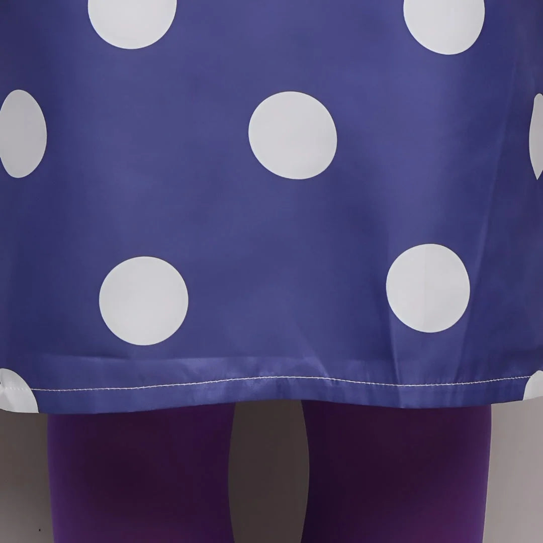 Costume Dress Purple Polka Dot Includes Tights & Optional Wig
