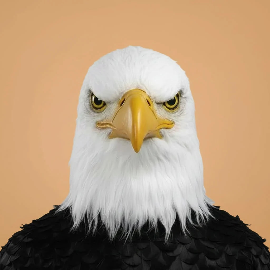 Costume Mask Realistic Bald Eagle Full Head Coverage