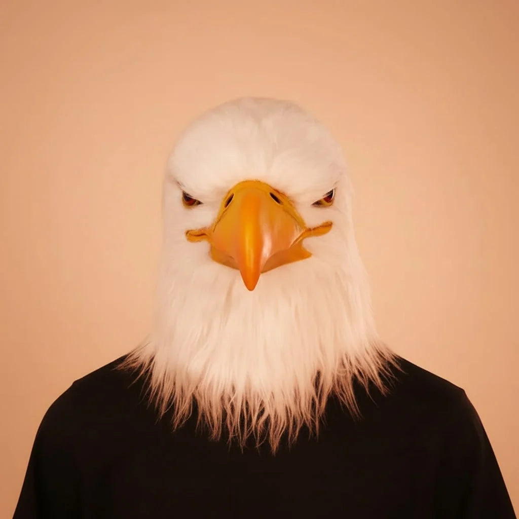 Costume Mask Realistic Bald Eagle Full Head Coverage