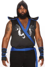 Costume Set Dragon Ninja Hooded Tunic Gauntlets & Sash