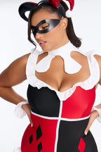 Costume Set Six Piece Stretch Ruffle Romper & Thigh Highs