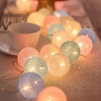 Cotton Ball Garland LED USB & Battery Powered