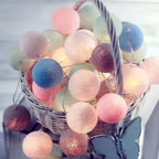 Cotton Ball Garland LED USB & Battery Powered