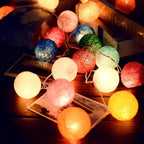 Cotton Ball Garland LED USB & Battery Powered