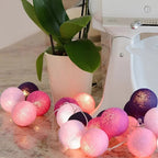 Cotton Ball Garland LED USB & Battery Powered