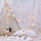 Cotton Ball Garland LED USB & Battery Powered