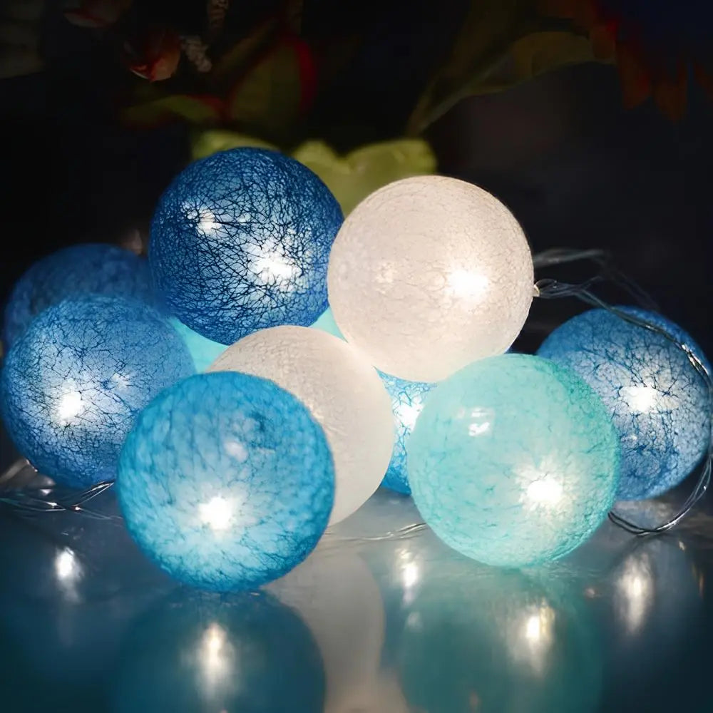 Cotton Ball Garland LED USB & Battery Powered
