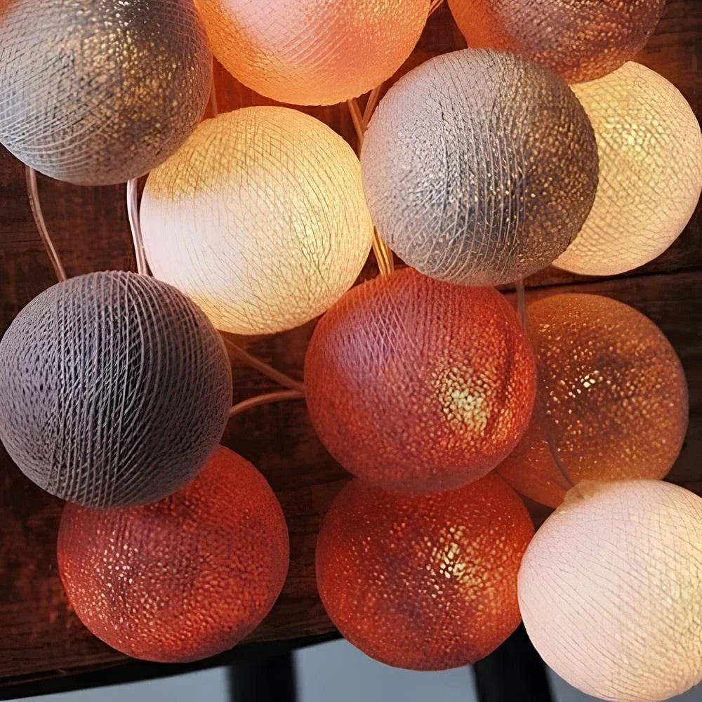 Cotton Ball Garland LED USB & Battery Powered