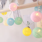 Cotton Ball Garland LED USB & Battery Powered