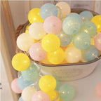 Cotton Ball Garland LED USB & Battery Powered